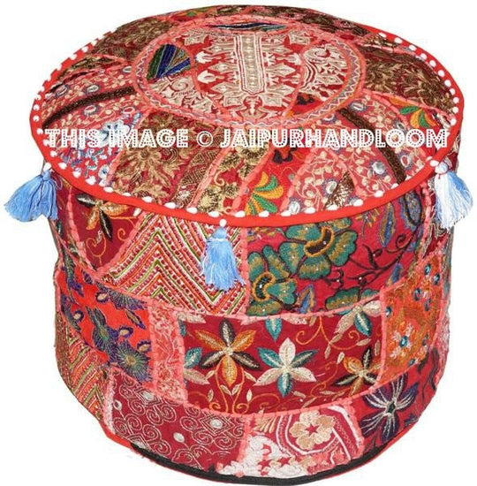 Albury Pouffe - 18X13 inches-Jaipur Handloom