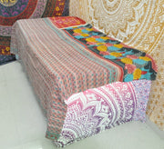 Alessia Hand-Stitched Kantha Throw-Jaipur Handloom