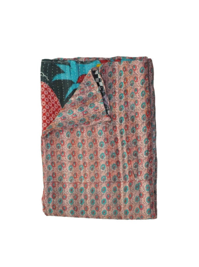 Alessia Hand-Stitched Kantha Throw-Jaipur Handloom