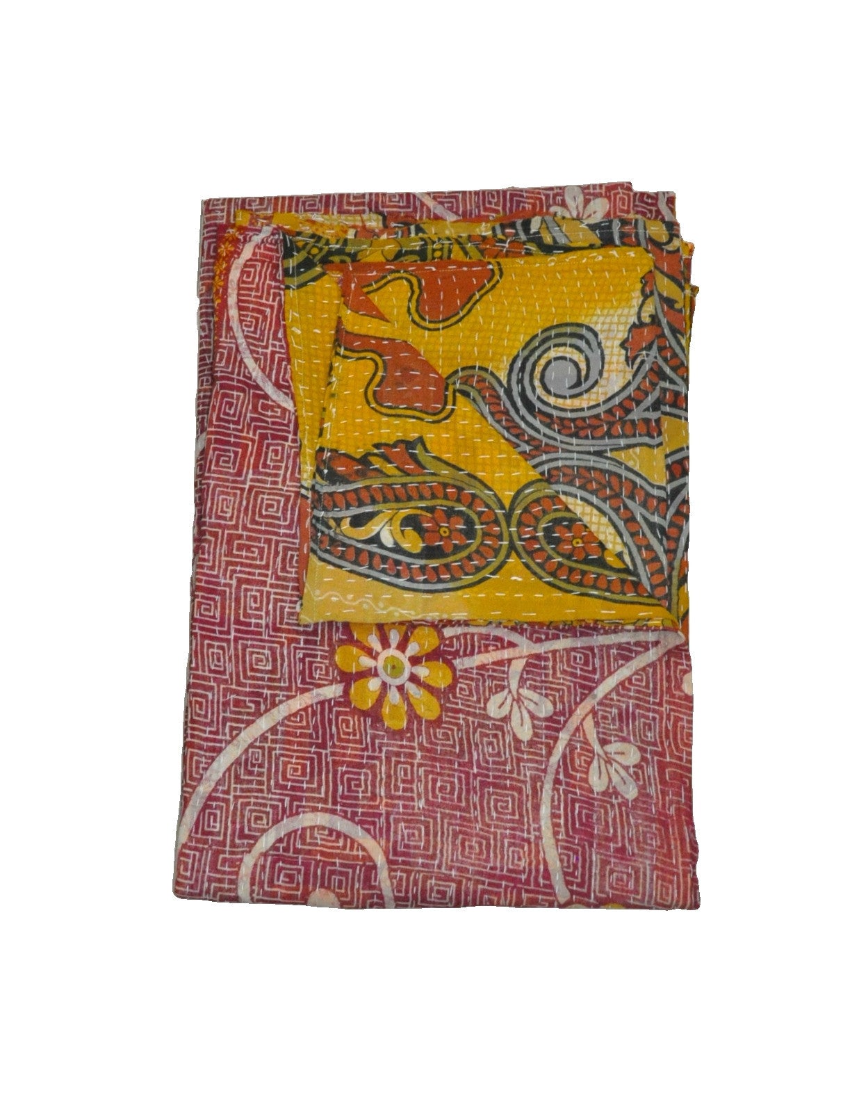 Aminta Sari Kantha Throw-Jaipur Handloom