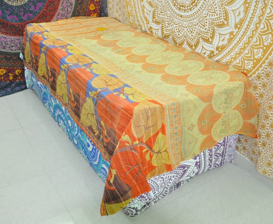 Anjelica Sari Kantha Throw-Jaipur Handloom