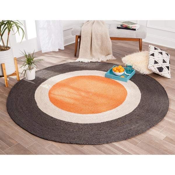 Antique Pattern Round Braided Jute Rugs for Living Room ON SALE