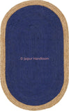 3 X 5 feet Oval Braided Yoga Mats, Indian Braided Jute Beach Mats Rugs-Jaipur Handloom