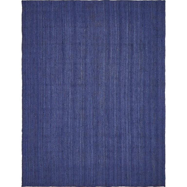 Navy Blue Rug, Navy Blue Carpet for Living Room 6X8 Feet, Hemp Jute Area Rug