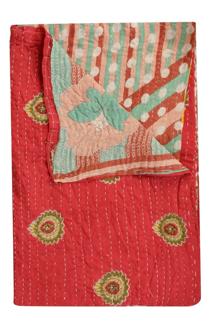 Arianna Sari Kantha Throw-Jaipur Handloom