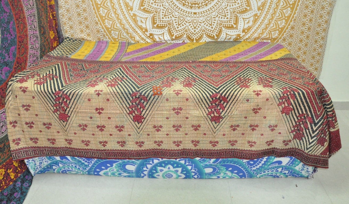 Arietta Vintage kantha Throw-Jaipur Handloom