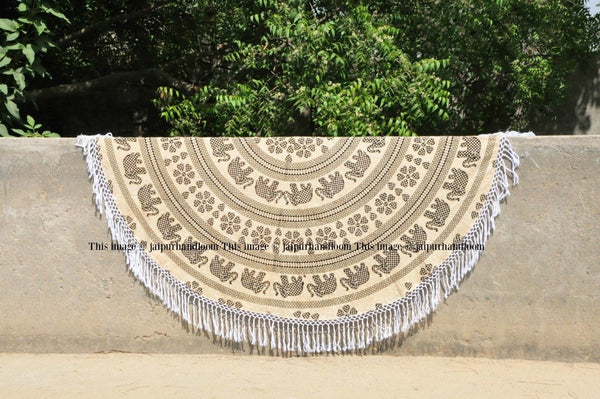 Aryahi Round Beach Towel-Jaipur Handloom