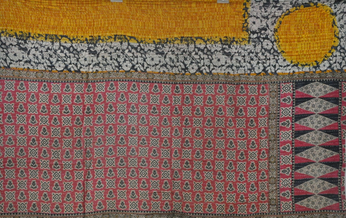 abstract pattern vintage kantha throw blanket for sofa couch