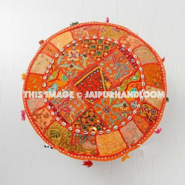 Augusta Pouf ottomans - 22X12 inches-Jaipur Handloom
