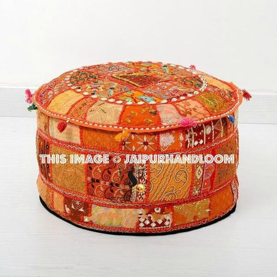 Augusta Pouf ottomans - 22X12 inches-Jaipur Handloom