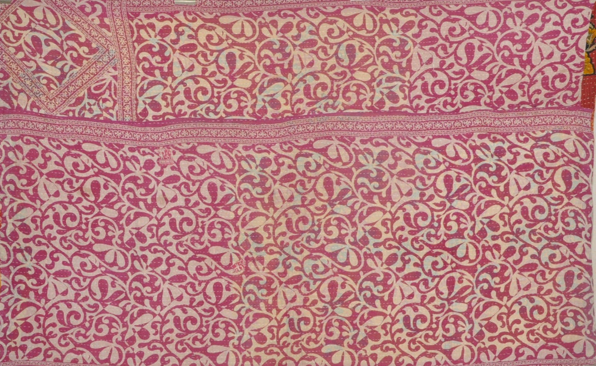 cotton sari kantha blanket