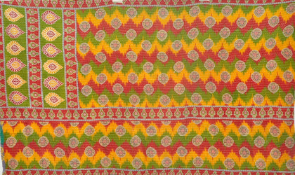 floral kantha blanket throw