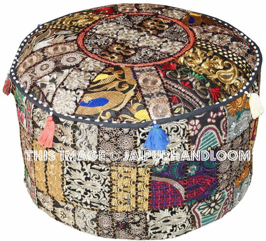 Barker Ottomans & Poufs - 22X12 inches-Jaipur Handloom