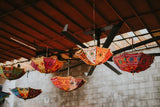 Beach Umbrella Embroidery Design - 10 pcs Wholesale Lot Indian Decorative Umbrellas-Jaipur Handloom