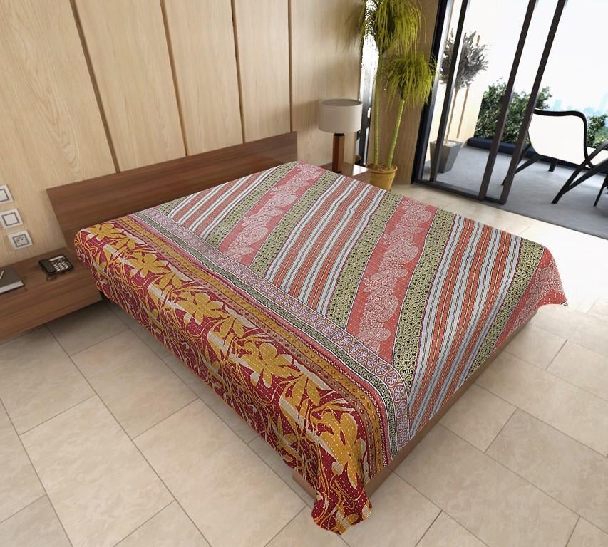 Beatrix Hand-Stitched Kantha Throw-Jaipur Handloom