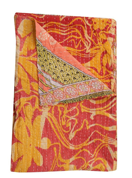 Beatrix Hand-Stitched Kantha Throw-Jaipur Handloom
