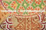 Beige Khaki tufted ottoman ottoman pouffe Foot Stool bean bag-Jaipur Handloom