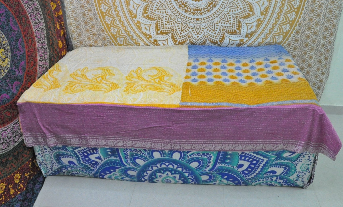 Belladonna Vintage kantha Throw-Jaipur Handloom