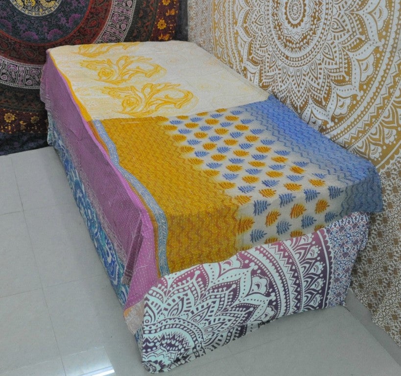Belladonna Vintage kantha Throw-Jaipur Handloom