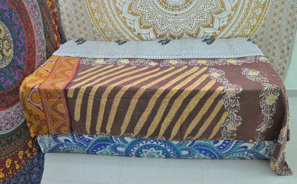 Bellance Sari kantha Blanket-Jaipur Handloom