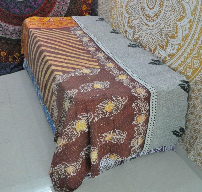 Bellance Sari kantha Blanket-Jaipur Handloom