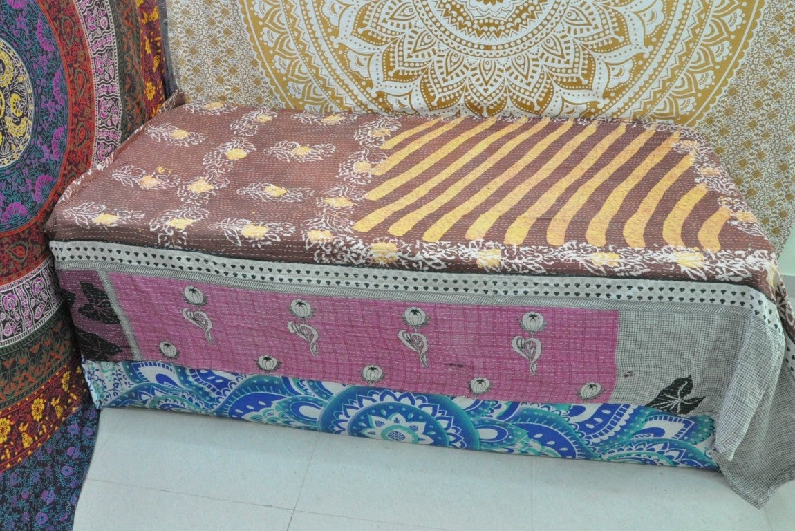 Bellance Sari kantha Blanket-Jaipur Handloom