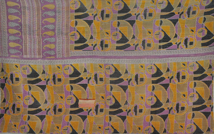 twin sari kantha quilt gudri