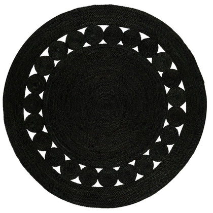 Black Braided Round Dining Room Rugs