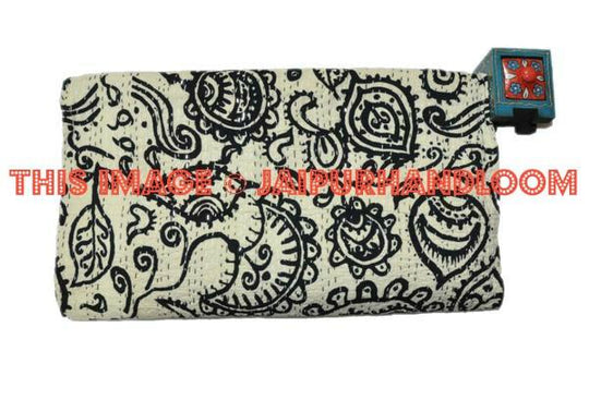 Block Print Quilt, Queen Kantha Quilt, Kantha Throw Blanket Bedding, Christmas Gift Bedding, Indian Bedspread, Queen Sari Kantha Quilt-Jaipur Handloom