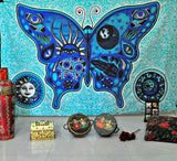 Blue Butterfly Trippy tapestry psychedelic tapestry-Jaipur Handloom