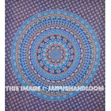 Blue College Tapestry Wall Hanging Bohemian Twin Dorm Room Bedding-Jaipur Handloom