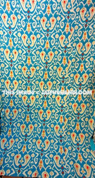 Blue Ikat Quilt, Kantha Quilt, Ikat Kantha, Sari Gudri, Ikat Indian Quilt, Indian Bedspread, Kantha Throw, Ikat Blanket Ikat Throw Bed Cover