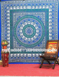 Blue Mandala Hippie Psychedelic Tapestry bohemian dorm room decor idea-Jaipur Handloom