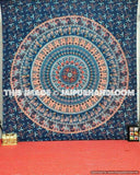 Blue Mandala Tapestry Psychedelic Dorm Tapestries Indian Mandala Curtains-Jaipur Handloom