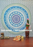 Blue Mandala bohemian tapestry wall hanging and bohemian tapestries-Jaipur Handloom