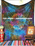 Blue Multi tie dye tapestry sun and moon tapestry hippie tapestry-Jaipur Handloom