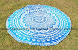 Blue Ombre Mandala Tapestry College Room Cheap Tapestry Soft Beach Towels-Jaipur Handloom