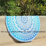 Blue Ombre Mandala Tapestry College Room Cheap Tapestry Soft Beach Towels-Jaipur Handloom