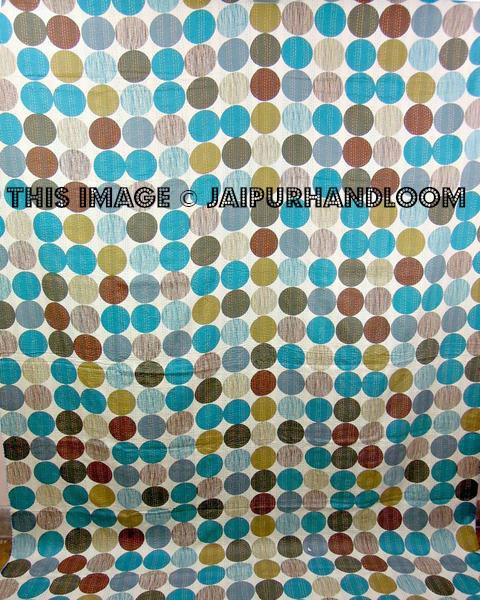 Blue Sari Kantha Quilt In Polka dot, Kantha Blanket, Kantha Bedspread, Kantha Throw, Kantha Bedding, kantha Blanket, Indian Sari Quilt-Jaipur Handloom