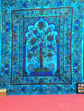 Blue Temple Tree of Life Tapestry Hippie Tapestries Dorm Decor-Jaipur Handloom