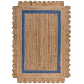 Blue Trim Scalloped Hallway Runner Living Room Scalloped Runner Rugs