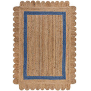 Blue Trim Scalloped Hallway Runner Living Room Scalloped Runner Rugs