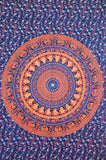 Blue Trippy Tapestry bohemian sofa couch throw blanket cute twin bedding-Jaipur Handloom