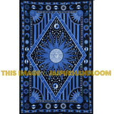Blue Twin Celestial Psychedelic Sleeping Sun Tapestry Twin Dorm Bedding