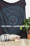Blue dorm tapestry for guys medallion mandala college room wall hanging-Jaipur Handloom