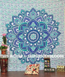 Blue mandala tapestry wall hanging dorm tapestry wall decor tapestries-Jaipur Handloom