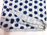 Blue polka dot kantha quilt queen kantha bedding bohemian kantha blanket throw-Jaipur Handloom