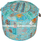 Blue pouf Ottoman-Jaipur Handloom