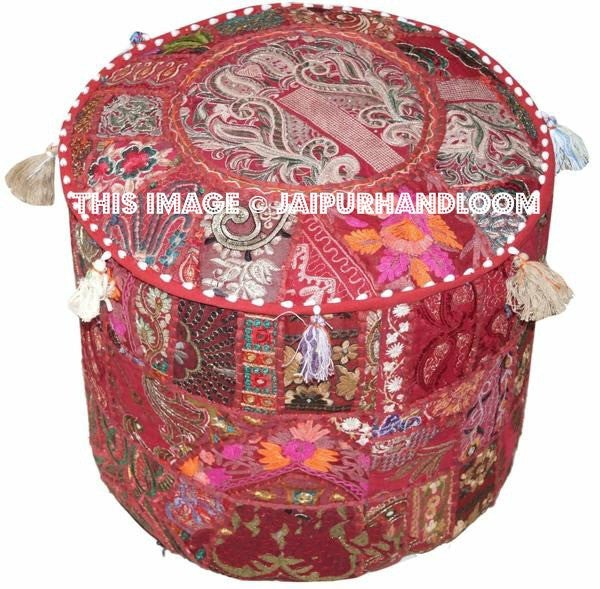 BlueMount Poufs - 18X13 inches-Jaipur Handloom