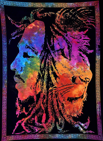 Bob Marley Lion Face Tapestry Bohemian Room Dorm Decor Wall Hanging